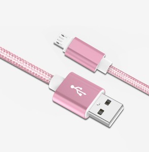 Offre Spéciale noir bleu rouge or argent rose 1 m 3 pieds doux nylon tressé de charge rapide micro chargeur USB de DONNÉES câble 1 mètre - Product Image 4