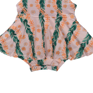 GA-12 OEM/ODM Vestido de Verano para Bebé con Tirantes Ajustables, Estampado de Leopardo, Peplum con Cuerda, Tejido de Algodón RIB para Niñas - Product Image 2