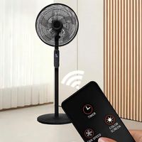 Ventilateur de sol électrique en plastique, silencieux, puissant, avec télécommande, oscillation, 8 vitesses, vent naturel, hauteur réglable