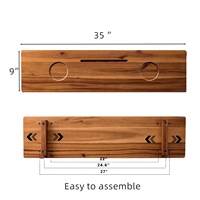 Plateau de baignoire en bois d'acacia, grand plateau de baignoire, accessoires de baignoire durables, support avec organisateur de rangement