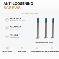 Vis de fixation pré-enduite anti-desserrage en acier inoxydable 304, type Blue Nylok, pour machine à visser