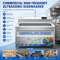 Lave-vaisselle commercial à ultrasons en acier inoxydable, grand réservoir avec nettoyage par ultrasons et panneau de commande numérique pour hôtel