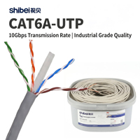 Cable de Cobre UTP Sólido CAT6A de Alto Rendimiento Marca Shibei, 10Gbps, 500MHz, 23AWG BC, Sin Blindaje, para Redes Domésticas Ethernet