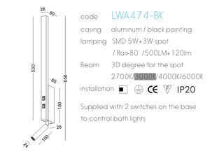 <span class=keywords><strong>Applique</strong></span> murale LED réglable, luminaire d'intérieur, éclairage de qualité supérieure, idéal pour une chambre à coucher ou un hôtel, 6w plus 3w, nouveau modèle 2020 - Product Image 2