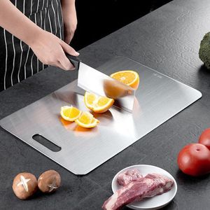 Planche à découper en acier inoxydable épaissi, antibactérienne et anti-moisissure, planche à découper ménagère, planche à pétrir pour la cuisine - Product Image 5