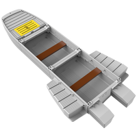 Bateau pliable modulaire portable en PE, prêt pour le toit de voiture, épaissi, robuste, renforcé, écologique, recyclable, avec un grand espace de rangement pour les exercices de sauvetage