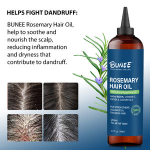 BUNEE aceite de sésamo barba crecimiento del cabello fortalecimiento aceite esencial de Romero 100% aceite de Romero orgánico puro para nutrir el cuero cabelludo - Product Image 2