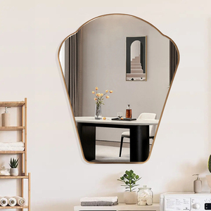 <span class=keywords><strong>Miroir</strong></span> mural suspendu personnalisé pour la décoration du salon, de l'hôtel, de l'entrée, du <span class=keywords><strong>couloir</strong></span>, du salon, <span class=keywords><strong>avec</strong></span> cadre doré - Product Image 1
