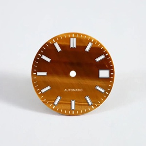 Esferas de reloj de 29.5mm, 30mm y 33mm personalizadas con piedra natural de ojo de tigre para componentes de relojería con movimiento Premium 9015 OEM. - Product Image 2