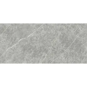 Gris claro 120x260cm textura de mármol natural de lujo losa de porcelana de piedra sinterizada 15mm de espesor azulejo grande de una cara