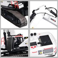 AiJH Excavadora RC Huina 1594 de 22 Canales, Escala 1:14, Excavadora Metálica a Control Remoto, Modelo de Ingeniería RC, Juguete