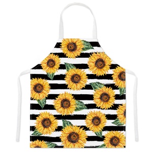 Delantal de Chef Premium Reutilizable sin Mangas con Diseño de Girasol, Antimanchas, Transpirable, de Poliéster, con Cintura Ajustable y Múltiples Bolsillos para Repostería - Product Image 4