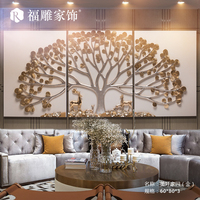 Grande taille arbre doré 3d décoration de la maison pour mur en gros à la main mode tenture murale luxe 3D peinture décor