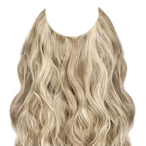 Tianci Wire Halo Extensions de cheveux humains teints cheveux Remy russes en vrac-styles de vague profonde lâche de vague de corps droite - Product Image 1