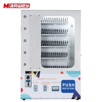 Mini distributeur automatique mural intelligent fonctionnant avec des pièces et des billets, petit distributeur automatique de snacks et boissons bleu personnalisé