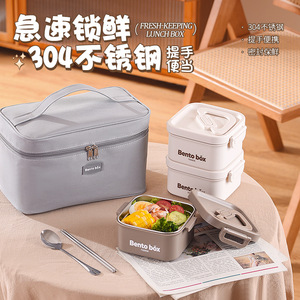 Bento <b>Box</b> Fashion Square <b>Insulated</b> <b>Lunch</b> <b>Box</b> With Handle For Office Students Home Use - Product Image 5