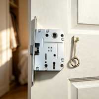 BBDHOME Porte en bois moderne avec plaque en acier inoxydable 201, loquet en PVC silencieux, corps de serrure nickel satiné 7050