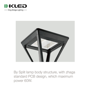 KLED Dış Mekan LED Direk Üstü Sokak Lambası IP66 Alüminyum Alaşımlı Cam Gövdeli Elektrikli Uzaktan Kumandalı Yol ve Kamu Alanları İçin - Product Image 5