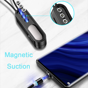 Amazoning Offre Spéciale Haute Qualité Tête Ronde 3 dans 1 rapide Ligne De Charge Magnétique Câble Pour Android Iphone Tpye-C - Product Image 6