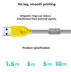 USB 2,<span class=keywords><strong>0</strong></span> A macho A <span class=keywords><strong>B</strong></span> macho Cable de impresora con anillo imán Cable USB para Cable de escáner de impresora - Product Image 3