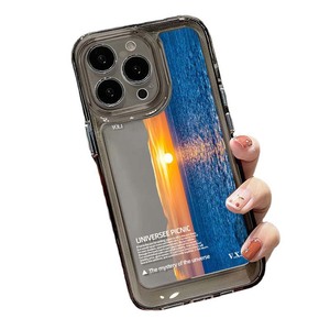 Funda de teléfono móvil TPU espacial a prueba de golpes con estampado de puesta de sol de mar de pantalla completa para Iphone 8 X Xr Xs 11 12 13 14 15 16 17 Pro Max - Product Image 5
