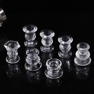 ชุดเชิงเทียนคริสตัลศิลปะลึกลับ 3 ชิ้น แก้วใส ตกแต่งบ้าน ของขวัญแต่งงาน - Product Image 3