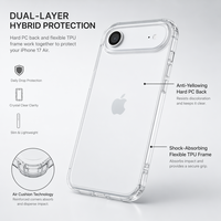 Casing HP Transparan untuk iPhone Air Anti-Shock Anti-Kuning Bahan PC TPU Tipis Pelindung