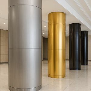 แผงหุ้มเสาสแตนเลสตกแต่งภายในแบบกำหนดเองได้ทำจากสเตนเลสสตีลพร้อมผิวสี - Product Image 1