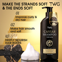 TWG RTS Nouveautés Shampooing et Après-Shampooing au Caviar 500ml Nettoyage en Profondeur Rafraîchissant Shampooing pour Cheveux Caviar Anti-Chute de Cheveux