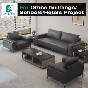 Juego de Muebles Chesterfield de Cuero Negro de Lujo, Diseño Simple para el Hogar, Oficina, Salón y Uso General TD2024 Negro TD2024 - Product Image 1