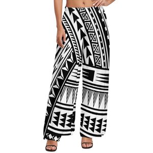 Nuovo prezzo di fabbrica Outlet personalizzato Micronesia Plus Size gamba larga <span class=keywords><strong>pantaloni</strong></span> larghi da salotto <span class=keywords><strong>pantaloni</strong></span> da <span class=keywords><strong>donna</strong></span> a vita alta polinesiani verdi - Product Image 3