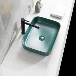 Toptan pembe havzası seramik-MEIYANI seramik üstü sayaç laboratuvar dikdörtgen lavabo tasarımcı sanat havzası renkli lavabo