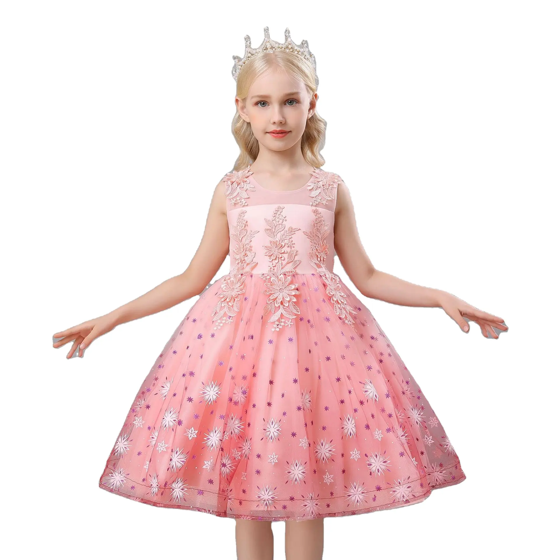 Toddlers Gown Birthday Princess Sequined Formal Dress Baby Frock Designs Kids Wholesale Clothing Girl Dresses 6 to 14 Years