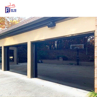 8 Ft X 18 Ft Design Moderne 10x10 Maison Conteneur Automatisé Double Volet Pleine Vue Porte de Garage Cadre en Verre Noir Ouverture Manuelle