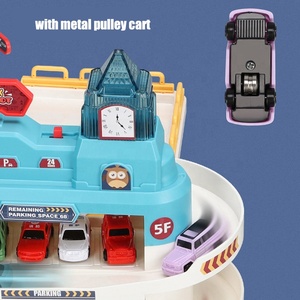 Samtoycn <span class=keywords><strong>Garage</strong></span> de stationnement électrique multi-niveaux à assembler soi-même, jouet en plastique à fente à l'échelle 1:64 pour enfants de 5 à 14 ans et plus - Product Image 4