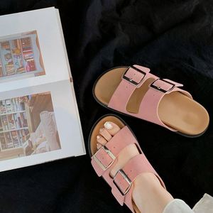 Sandalias de Cuero Genuino Estilo Vintage, Nuevas para el Verano 2026, con Suela Gruesa y Doble Correa, Estilo Femenino - Product Image 2