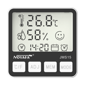 NOYAFA JMS15 Grand écran LCD numérique HD 2-en-1 Thermomètre Hygromètre Testeur de température et d'humidité Station météo Horloge avec support mural - Product Image 5