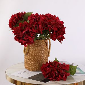 <b>Artificial</b> <b>Hydrangea</b> Single Stem Pink Silk <b>Flower</b> Natural Touch Home Decor Wedding Props - Product Image 3