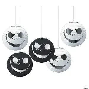 2024 Halloween Ác Ác Hauntings Giấy Đèn Lồng Trang Trí Kit Trang Trí Nội Thất Halloween Giấy Đèn Lồng