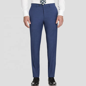 Traje de Hombre MTM a Medida, Azul, Super 120, 100% Lana, Formal de Negocios, Blazer y Pantalón, Cierre de un Botón, Solapa de Pico - Product Image 2