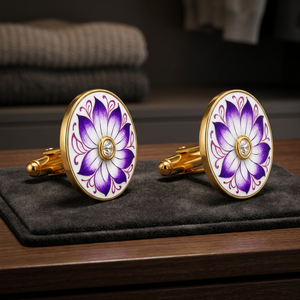 Boutons de manchette en laiton plaqué or faits à la main pour hommes, pour tenue formelle, fête d'anniversaire, anniversaire de mariage et cadeau de mariage - Product Image 5