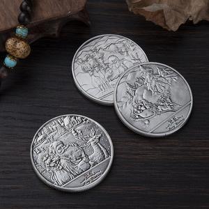 Ensemble <span class=keywords><strong>de</strong></span> souvenirs <span class=keywords><strong>de</strong></span> réveillon <span class=keywords><strong>de</strong></span> Noël vintage en gros pièce <span class=keywords><strong>de</strong></span> monnaie artisanale en métal anti-argent en or et en argent avec motif du père Noël - Product Image 1