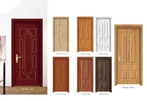 Revêtement de porte en mélamine Qiangtong pressé à chaud / Portes recouvertes de mélamine / Revêtement de porte en mélamine pressé sur bois - Product Image 6