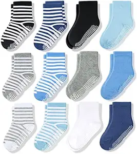 防滑儿童袜带把手12双防儿童男童女童1-9岁棉袜