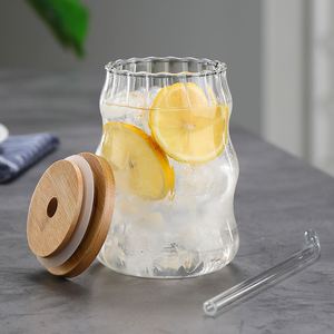 Premium 400 ml Accueil Extérieur Verre Cola Jus Boisson Froide Gobelet Bouteilles D'<span class=keywords><strong>eau</strong></span> avec Couvertures Paille et <span class=keywords><strong>Gaine</strong></span> En Cuir - Product Image 2