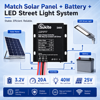 Contrôleur solaire MPPT 3240 3.2V 40W 20A Sukite, excellent rapport qualité-prix, installation facile pour les projets de lampadaires solaires publics
