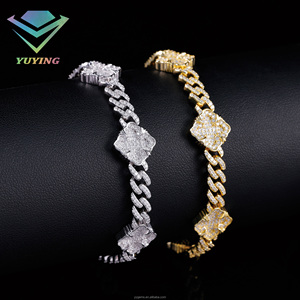 Four Leaf Clover Charm <b>Bracelet</b> 925 Silver 18K Gold Plated with GRA Certificate 12mm <b>Infinity</b> VVS D Color Moissanite <b>Bracelet</b> - Product Image 4
