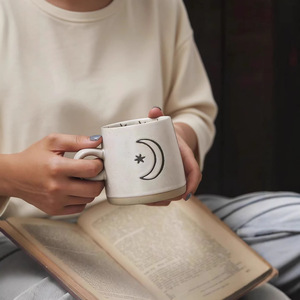 Ceramic Breakfast Oatmeal Rough Pottery Mug Ins Retro Literary Couple Nostalgic Coffee Cup Home Use - Product Image 5