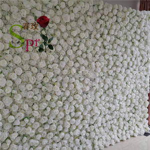 Flores artificiales para restaurante y eventos, tela de boda, Rosa Blanca Artificial, Panel de pared decorativo 3d - Product Image 3