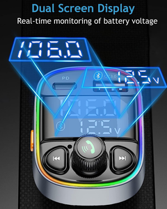 Adaptador para Auto, Llamadas Manos Libres Inalámbricas, Receptor de Radio con Transmisor FM, Puerto de Carga USB Tipo-C QC3.0, Retroiluminación de 7 Colores - Product Image 2
